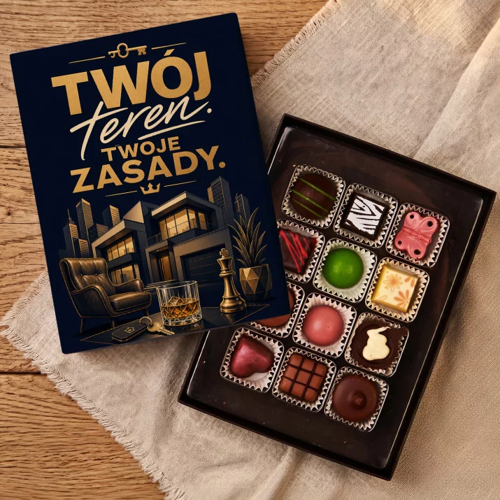 Czekoladki Na Parapetówkę Prezent Dla Mężczyzny: Twój Teren, Twoje Zasady Czekoladki Na Parapetówkę Prezent Dla Mężczyzny: Twój Teren, Twoje Zasady