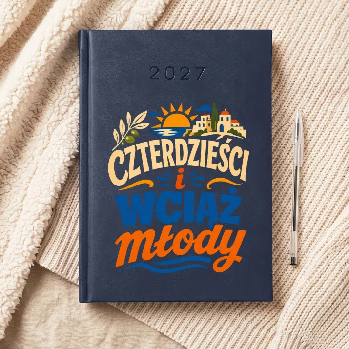 Kalendarz Książkowy A5 2027 Na 40 Urodziny Prezent Dla 40 Latka Mężczyzny: Śródziemnomorski Retro Kalendarz Książkowy A5 2027 Na 40 Urodziny Prezent Dla 40 Latka Mężczyzny: Śródziemnomorski Retro