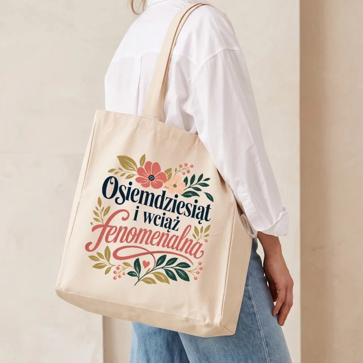 Torba Na Zakupy Dla 80 Latki Prezent Na 80 Urodziny Dla Kobiety: Botaniczna Elegancja Z Humorem