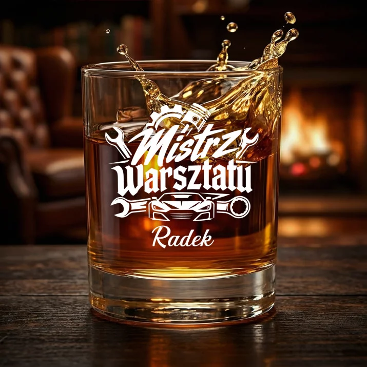 Szklanki Do Whisky z Grawerem Dla Mechanika Samochodowego Prezent Dla Mężczyzny: Mistrz Warsztatu Szklanki Do Whisky z Grawerem Dla Mechanika Samochodowego Prezent Dla Mężczyzny: Mistrz Warsztatu