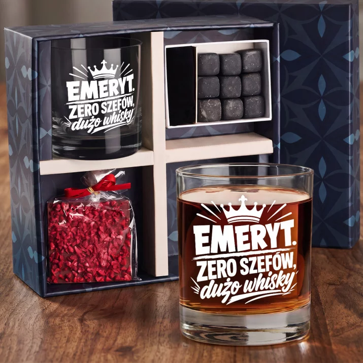 Zestaw Prezentowy Whisky Dla Emeryta Na Emeryturę Dla Mężczyzny: Emeryt. Zero Szefów