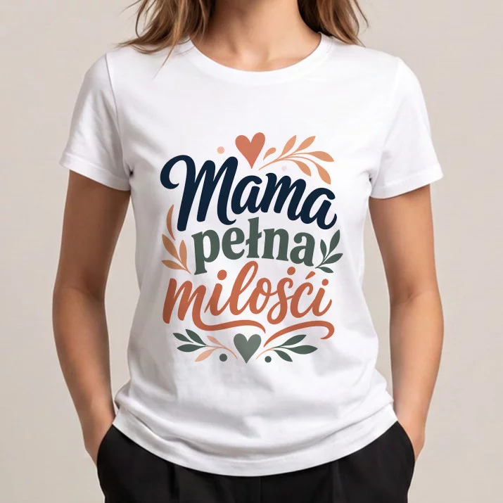 Koszulka Damska Biała Dla Nowej Mamy Prezent Na Dzień Mamy Dla Kobiety: Czuła Nowa Mama