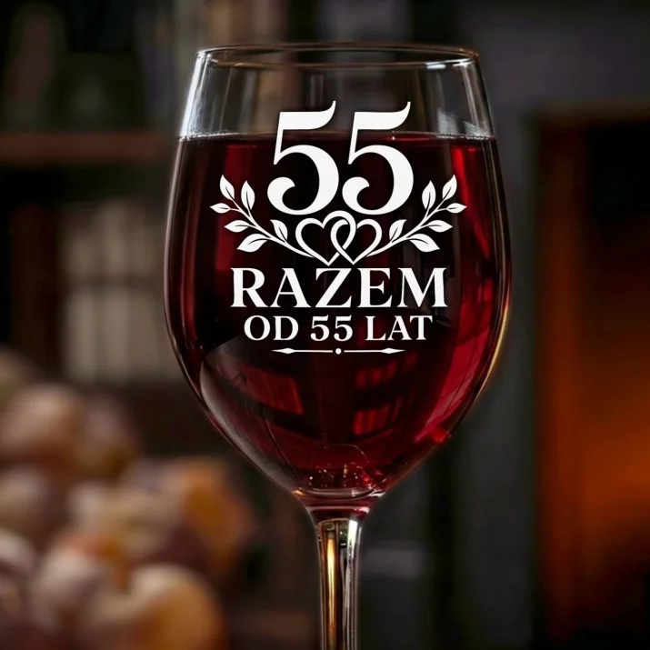 Kieliszek Do Wina Na 55 Rocznicę Ślubu Prezent Na Walentynki Dla Mężczyzny: Razem Od 55 Lat Kieliszek Do Wina Na 55 Rocznicę Ślubu Prezent Na Walentynki Dla Mężczyzny: Razem Od 55 Lat