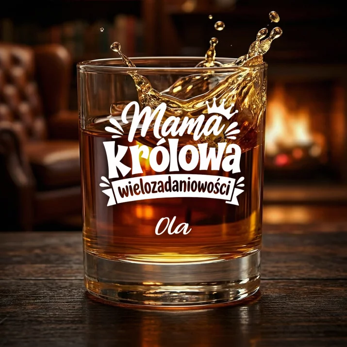 Szklanki Do Whisky z Grawerem Dla Mamy Prezent Na Dzień Mamy Dla Kobiety: Mama Królowa Szklanki Do Whisky z Grawerem Dla Mamy Prezent Na Dzień Mamy Dla Kobiety: Mama Królowa
