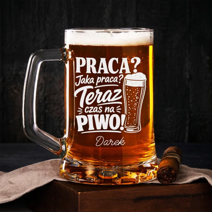 Kufel Personalizowany z Grawerem Dla Piwosza Prezent Dla Mężczyzny: Teraz Czas Na Piwo Kufel Personalizowany z Grawerem Dla Piwosza Prezent Dla Mężczyzny: Teraz Czas Na Piwo