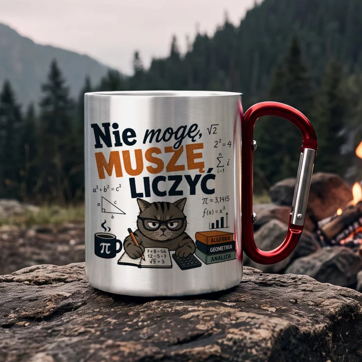 Kubek Metalowy z Karabińczykiem Dla Matematyka Prezent Dla Mężczyzny: Matematyczny Humor Kubek Metalowy z Karabińczykiem Dla Matematyka Prezent Dla Mężczyzny: Matematyczny Humor