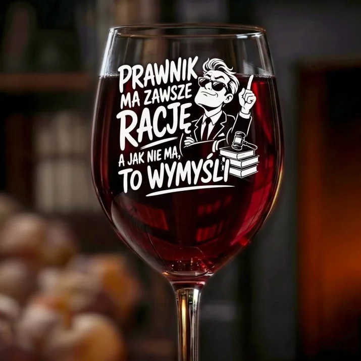 Kieliszek Do Wina Dla Prawnika Prezent Dla Mężczyzny: Prawnik Ma Rację Kieliszek Do Wina Dla Prawnika Prezent Dla Mężczyzny: Prawnik Ma Rację