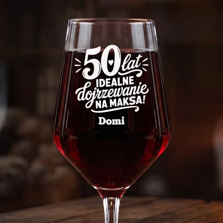 Mega Kieliszek Do Wina z Grawerem Dla Kobiety 50 Lat Prezent Na 50 Urodziny Dla Kobiety: 50 Lat - Idealne Mega Kieliszek Do Wina z Grawerem Dla Kobiety 50 Lat Prezent Na 50 Urodziny Dla Kobiety: 50 Lat - Idealne