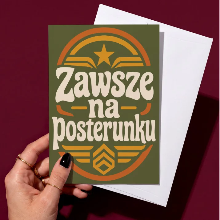 Kartka z Życzeniami Dla Wojskowego Na Przysięgę Wojskową Dla Mężczyzny: Wojskowa Duma Retro