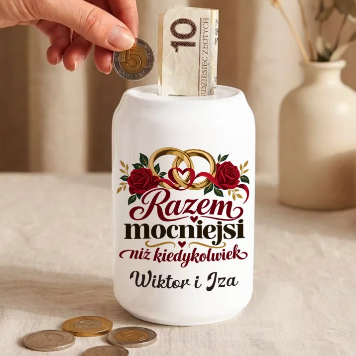 Skarbonka Na 45 Rocznicę Ślubu Prezent Na Walentynki Dla Pary: Razem Mocniejsi Niż Skarbonka Na 45 Rocznicę Ślubu Prezent Na Walentynki Dla Pary: Razem Mocniejsi Niż