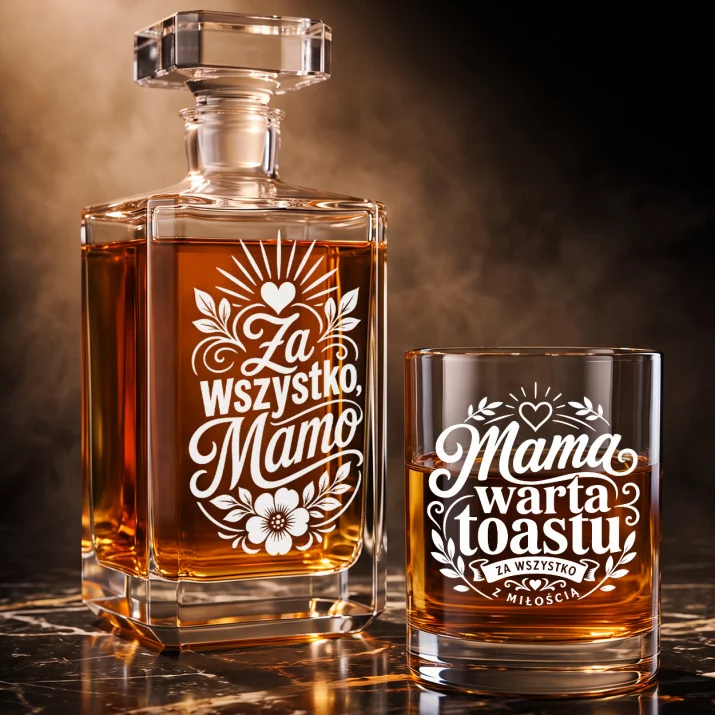 Zestaw Do Whisky Na Dzień Mamy Prezent Dla Mamy Kobiety: Za Wszystko, Mamo Zestaw Do Whisky Na Dzień Mamy Prezent Dla Mamy Kobiety: Za Wszystko, Mamo