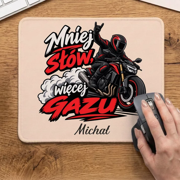 Podkładka Pod Myszkę Dla Motocyklisty Prezent Dla Mężczyzny: Mniej Słów, Więcej Gazu