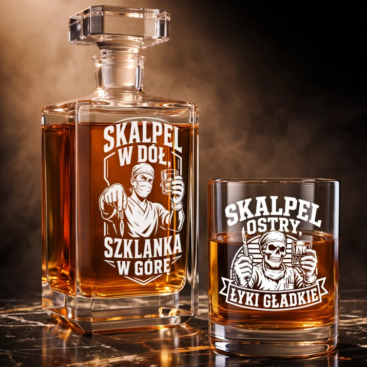 Zestaw Do Whisky Dla Chirurga Prezent Dla Mężczyzny: Skalpel W Dół, Szklanka W Górę