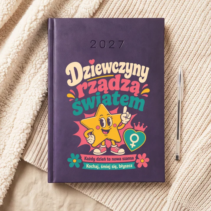 Kalendarz Książkowy A5 2027 Dla Dziewczyny Prezent Na Dzień Dziewczyny Dla Kobiety: Retro Maskotka Radości