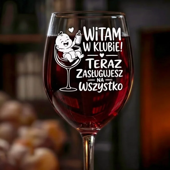 Kieliszek Do Wina Na Narodziny Dziecka Prezent Dla Kobiety: Witam W Klubie Kieliszek Do Wina Na Narodziny Dziecka Prezent Dla Kobiety: Witam W Klubie