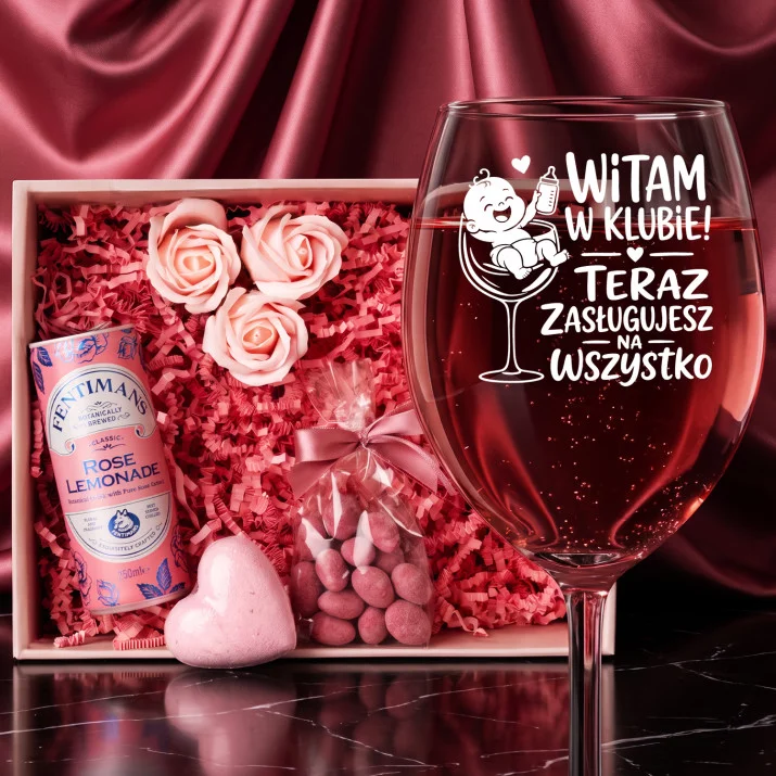Różowy Zestaw Prezentowy Na Narodziny Dziecka Dla Kobiety: Witam W Klubie
