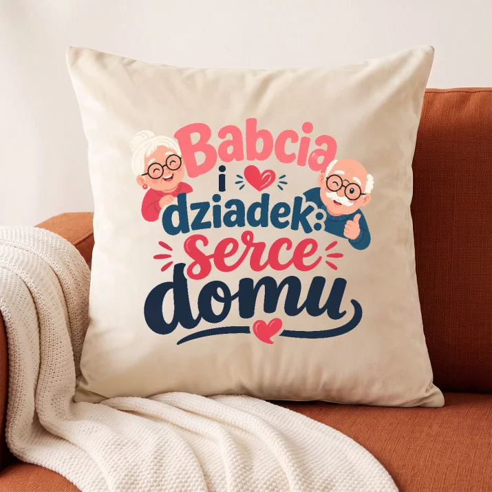 Poduszka Dekoracyjna Na Dzień Babci i Dziadka Prezent Dla Babci i Dziadka Pary: Domowe Ciepło Poduszka Dekoracyjna Na Dzień Babci i Dziadka Prezent Dla Babci i Dziadka Pary: Domowe Ciepło