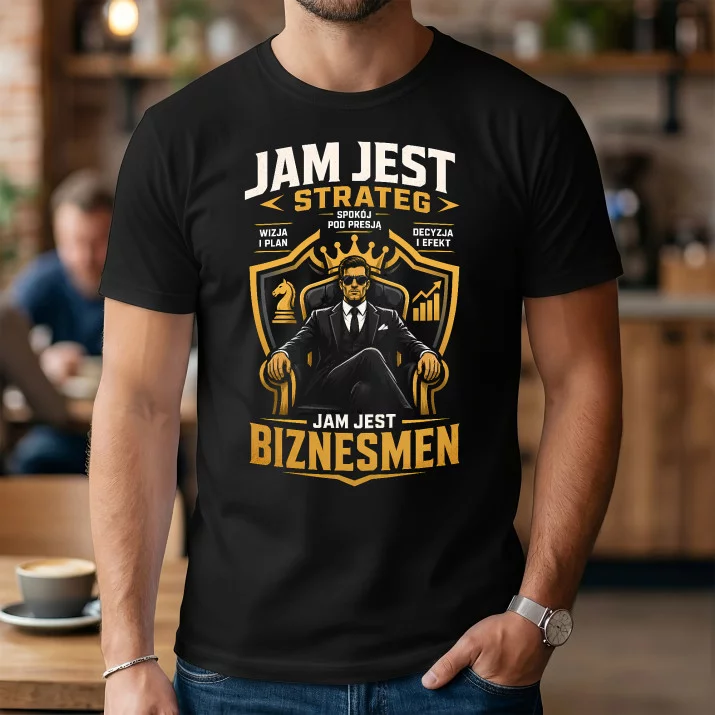 Koszulka Męska Dla Biznesmena Prezent Dla Mężczyzny: Jam Jest Strategiem