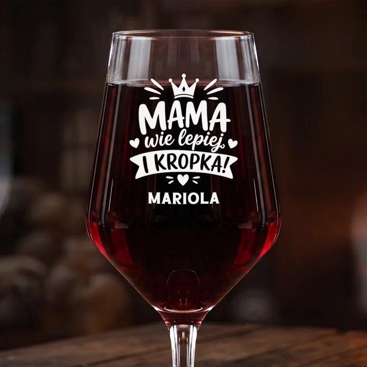 Mega Kieliszek Do Wina z Grawerem Dla Mamy Prezent Na Dzień Mamy Dla Kobiety: Mama Wie Lepiej Mega Kieliszek Do Wina z Grawerem Dla Mamy Prezent Na Dzień Mamy Dla Kobiety: Mama Wie Lepiej