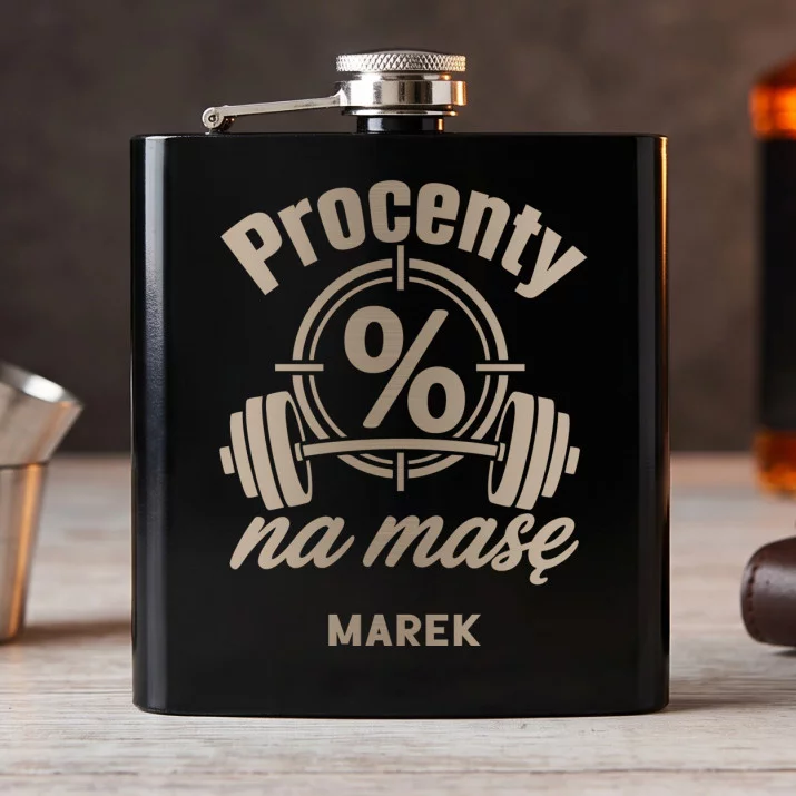 Piersiówka Z Grawerem Dla Trenera Personalnego Prezent Dla Mężczyzny: Procenty Na Masę