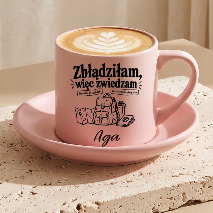 Filiżanka Personalizowana Dla Podróżniczki Prezent Dla Kobiety: Zbłądziłam, Więc Zwiedzam