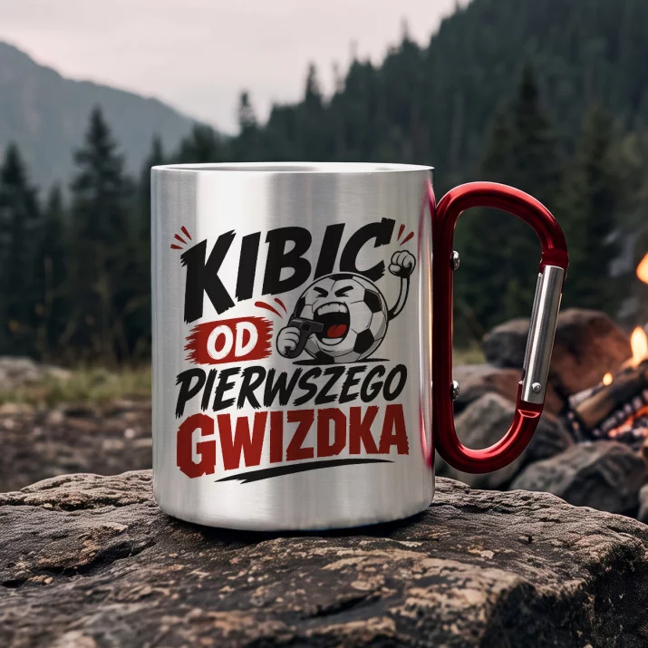 Kubek Metalowy z Karabińczykiem Dla Fana Piłki Nożnej Prezent Dla Mężczyzny: Futbolowy Humor