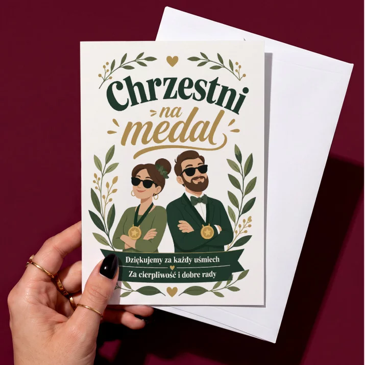 Kartka z Życzeniami Dla Chrzestnych Dla Pary: Botaniczny Humor