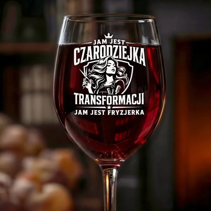 Kieliszek Do Wina Dla Fryzjerki Prezent Dla Kobiety: Czarodziejka Kieliszek Do Wina Dla Fryzjerki Prezent Dla Kobiety: Czarodziejka