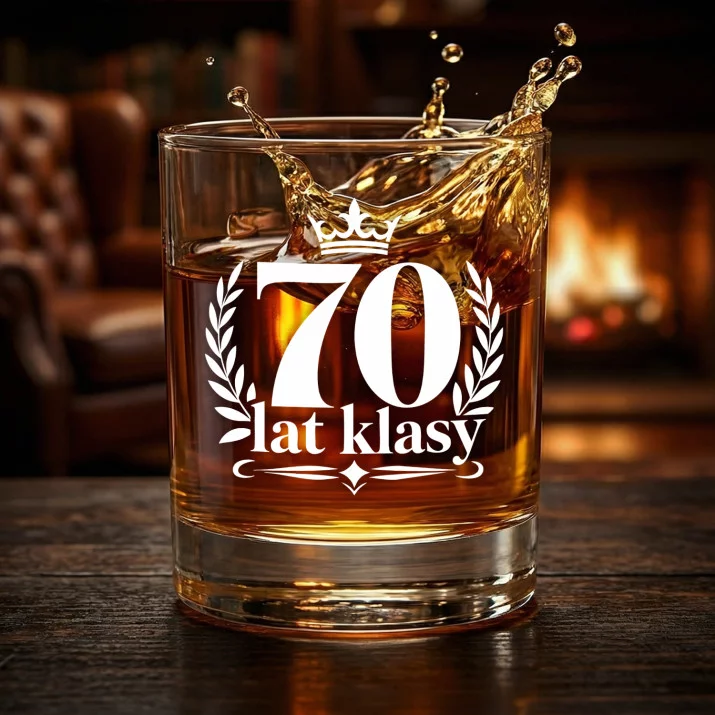 Szklanka Do Whisky Na 70 Urodziny Prezent Dla Mężczyzny: 70 Lat Klasy - Korona I Laur Szklanka Do Whisky Na 70 Urodziny Prezent Dla Mężczyzny: 70 Lat Klasy - Korona I Laur