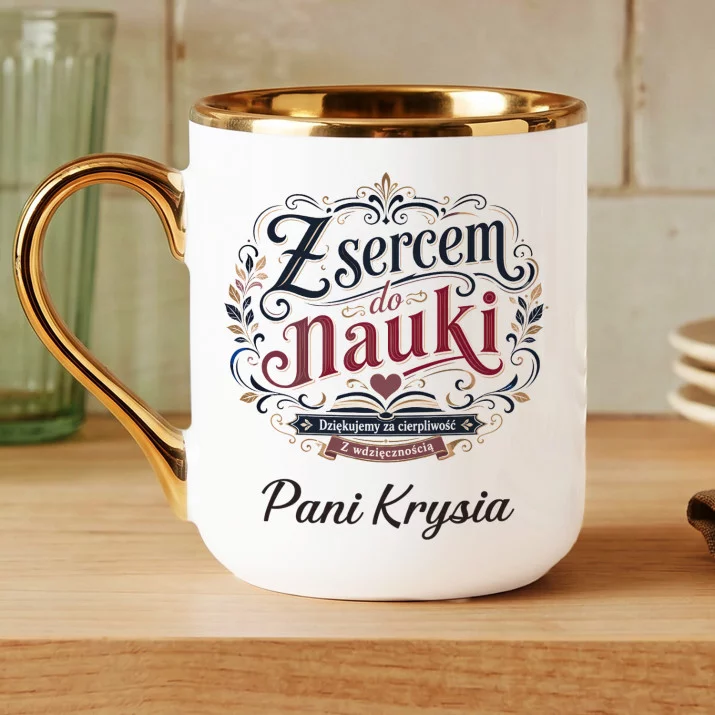 Kubek Personalizowany Dla Nauczycielki Prezent Na Dzień Nauczyciela Dla Kobiety: Z Sercem Do Nauki Kubek Personalizowany Dla Nauczycielki Prezent Na Dzień Nauczyciela Dla Kobiety: Z Sercem Do Nauki