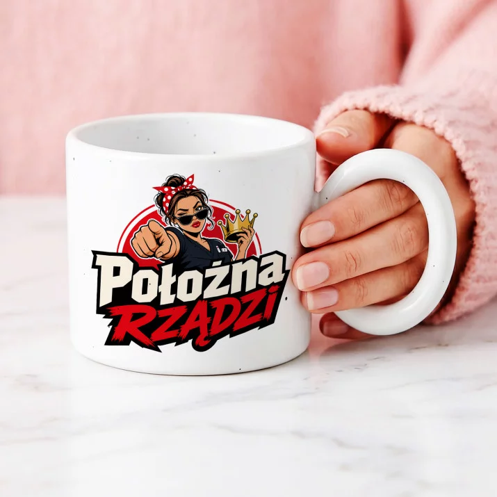Kubek Z Okrągłym Uchem Dla Położnej Prezent Dla Kobiety: Bezczelna Położna Kubek Z Okrągłym Uchem Dla Położnej Prezent Dla Kobiety: Bezczelna Położna