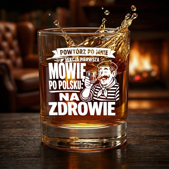 Szklanka Do Whisky Dla Obcokrajowca Prezent Dla Mężczyzny: Mówię Po Polsku: Na Zdrowie Szklanka Do Whisky Dla Obcokrajowca Prezent Dla Mężczyzny: Mówię Po Polsku: Na Zdrowie