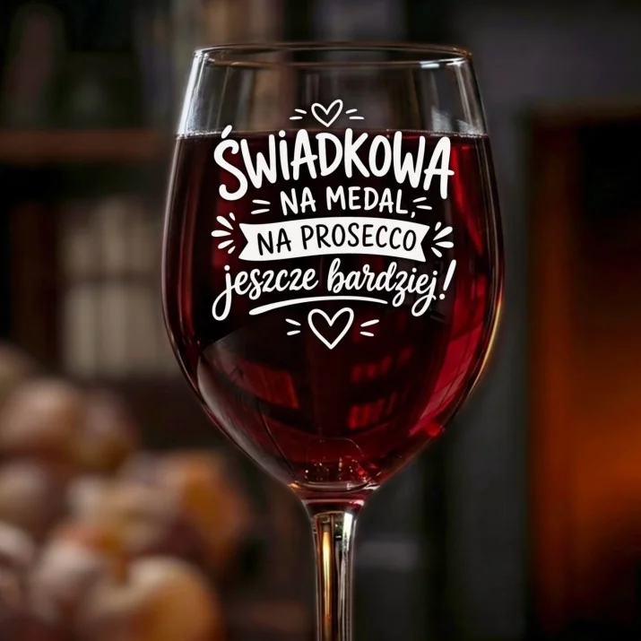 Kieliszek Do Wina Dla Świadkowej Prezent Dla Kobiety: Świadkowa Na Prosecco Kieliszek Do Wina Dla Świadkowej Prezent Dla Kobiety: Świadkowa Na Prosecco