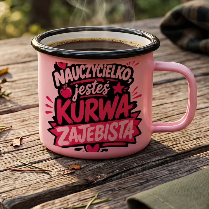 Kubek Emaliowany Dla Nauczycielki Prezent Na Dzień Nauczyciela Dla Kobiety: Szkolny Sarkazm Kubek Emaliowany Dla Nauczycielki Prezent Na Dzień Nauczyciela Dla Kobiety: Szkolny Sarkazm