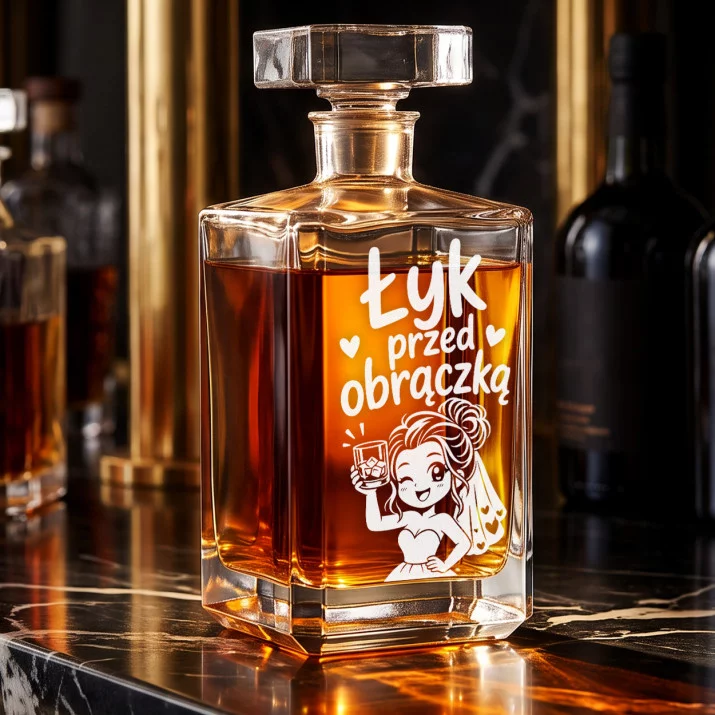 Karafka Do Whisky z Grawerem Na Panieński Prezent: Łyk Przed Obrączką Karafka Do Whisky z Grawerem Na Panieński Prezent: Łyk Przed Obrączką