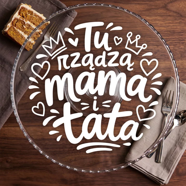 Patera Na Ciasto Na Dzień Mamy i Taty Prezent Dla Rodziców Pary: Rodzinne Królestwo Patera Na Ciasto Na Dzień Mamy i Taty Prezent Dla Rodziców Pary: Rodzinne Królestwo