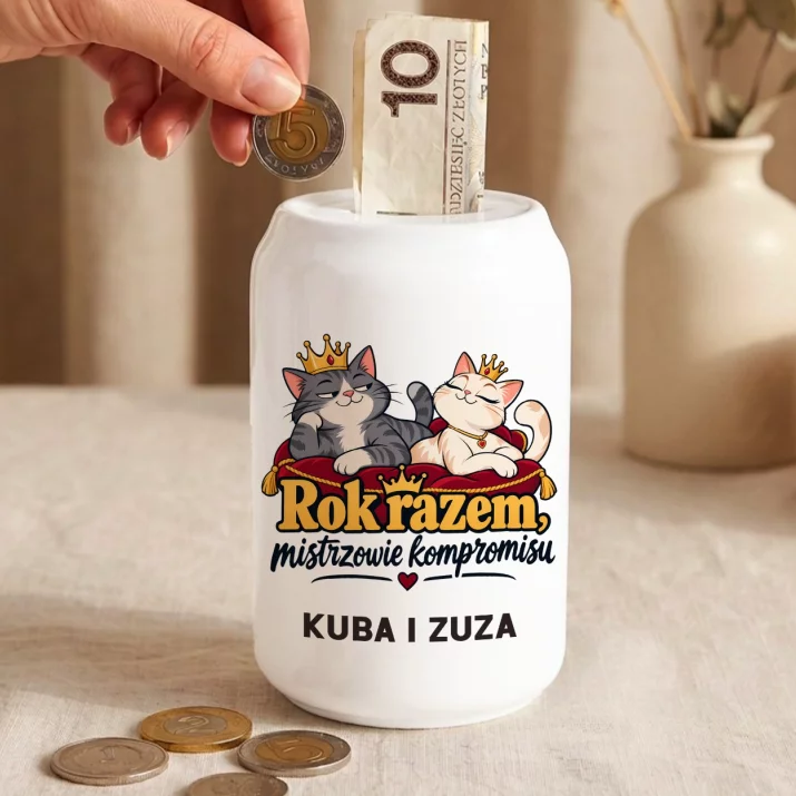 Skarbonka Na 1 Rocznicę Ślubu Prezent Dla Pary: Rok Razem, Mistrzowie