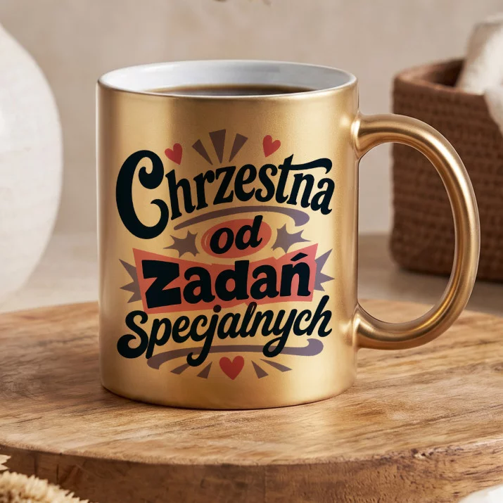 Złoty Kubek Dla Chrzestnej Prezent Dla Kobiety: Chrzestna Z Humorem Złoty Kubek Dla Chrzestnej Prezent Dla Kobiety: Chrzestna Z Humorem