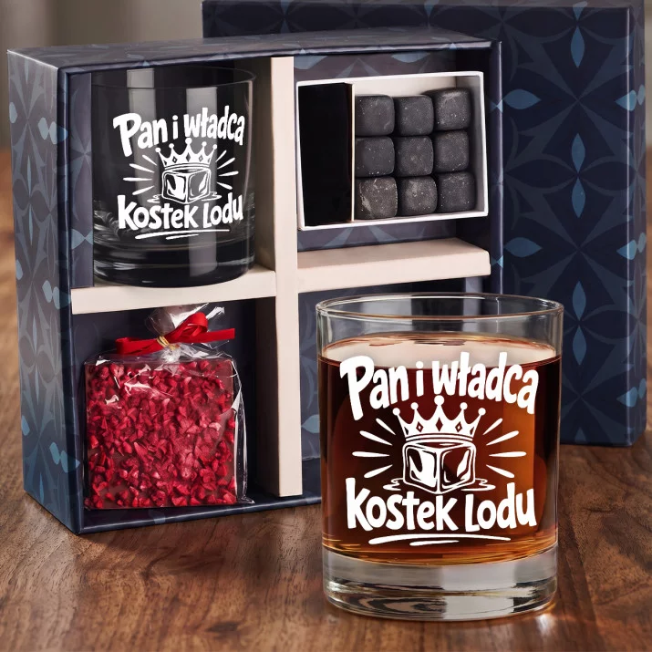 Zestaw Prezentowy Whisky Na 40 Urodziny Dla Mężczyzny: Pan I Władca Kostek Zestaw Prezentowy Whisky Na 40 Urodziny Dla Mężczyzny: Pan I Władca Kostek