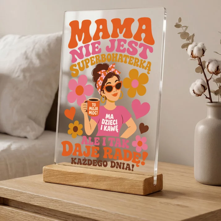 Druk Na Szkle Dla Mamy Prezent Na Dzień Mamy Dla Kobiety: Mama Daje Radę Druk Na Szkle Dla Mamy Prezent Na Dzień Mamy Dla Kobiety: Mama Daje Radę