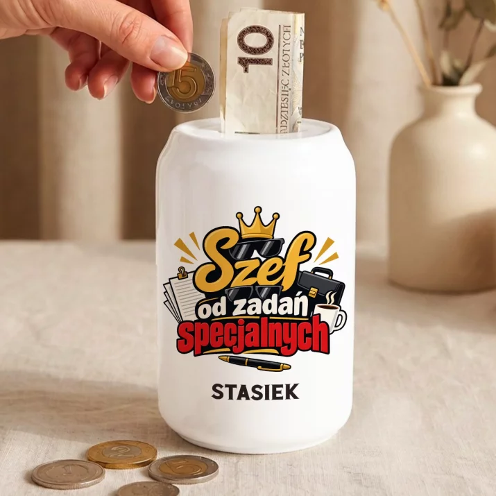 Skarbonka Dla Szefa Prezent Dla Mężczyzny: Szef Od Zadań Specjalnych Skarbonka Dla Szefa Prezent Dla Mężczyzny: Szef Od Zadań Specjalnych