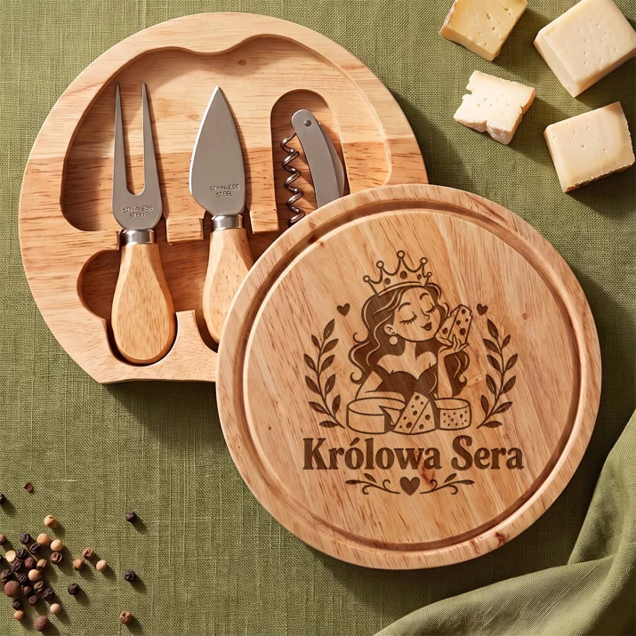 Deska Do Serów Z Grawerem Na Święta Prezent Dla Kobiety: Elegancki Humor Kulinarny