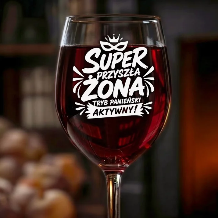 Kieliszek Do Wina Na Wieczór Panieński Z Klasą Prezent Dla Kobiety: Super Przyszła Żona