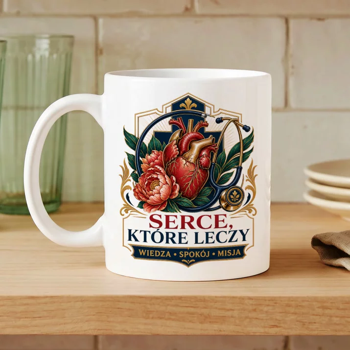 Kubek Z Nadrukiem Dla Lekarza Prezent Dla Mężczyzny: Serce Które Leczy