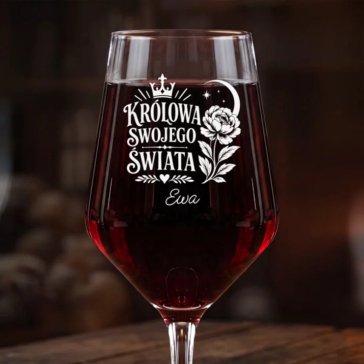 Mega Kieliszek Do Wina z Grawerem Na Święta Prezent Dla Kobiety: Królowa Swojego Świata Mega Kieliszek Do Wina z Grawerem Na Święta Prezent Dla Kobiety: Królowa Swojego Świata