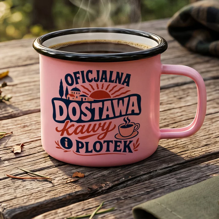 Kubek Emaliowany Dla Przyjaciółki Prezent Dla Kobiety: Kawiarniany Klimat Kubek Emaliowany Dla Przyjaciółki Prezent Dla Kobiety: Kawiarniany Klimat