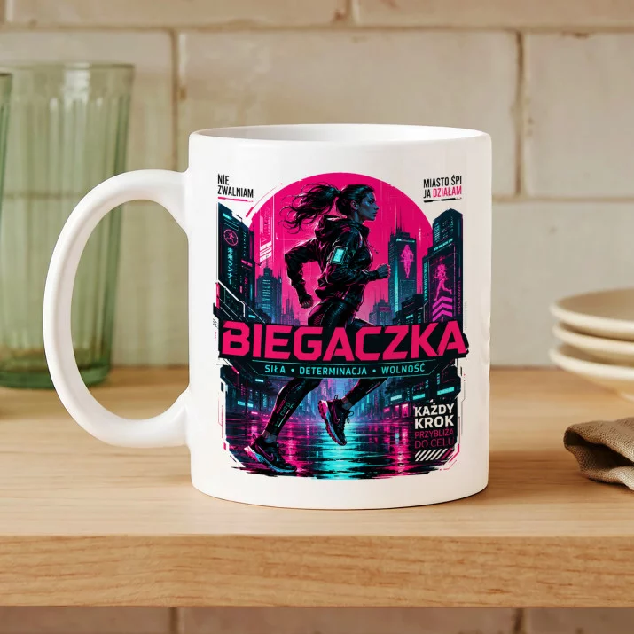 Kubek Z Nadrukiem Dla Biegaczki Prezent Dla Kobiety: Biegaczka Kubek Z Nadrukiem Dla Biegaczki Prezent Dla Kobiety: Biegaczka