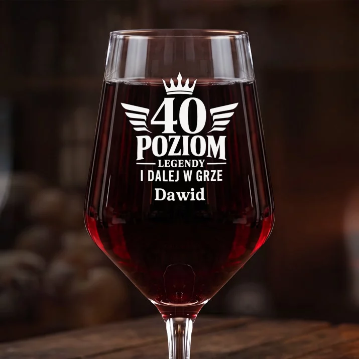 Mega Kieliszek Do Wina z Grawerem Na 40 Urodziny Prezent Dla 40 Latka Mężczyzny: 40 Poziom Legendy Mega Kieliszek Do Wina z Grawerem Na 40 Urodziny Prezent Dla 40 Latka Mężczyzny: 40 Poziom Legendy