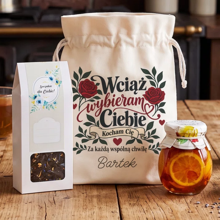 Zestaw Prezentowy z Herbatą Na Rocznicę Związku Prezent Na Walentynki Dla Mężczyzny: Wciąż Wybieram Ciebie Zestaw Prezentowy z Herbatą Na Rocznicę Związku Prezent Na Walentynki Dla Mężczyzny: Wciąż Wybieram Ciebie