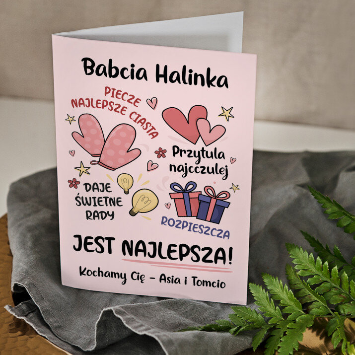 Babcia jest najlepsza - kartka z życzeniami
